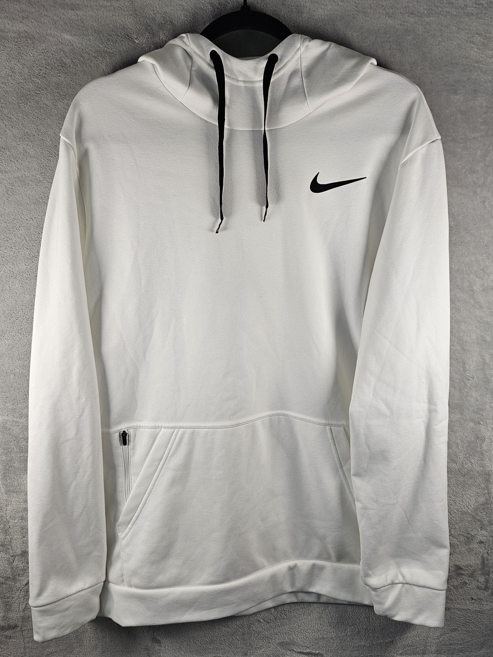 Nike Sz. XL Men's DRI-FIT Standard Fit White Pullover Athletic Hoodie Monochrome